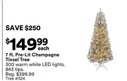 Michaels 7 ft. Pre-Lit Champagne Tinsel Tree offer