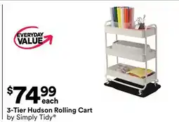 Michaels 3-Tier Hudson Rolling Cart by Simply Tidy offer