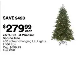 Michaels 7.5 ft. Pre-Lit Windsor Spruce Tree offer