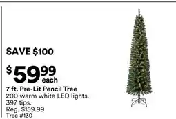 Michaels 7 ft. Pre-Lit Pencil Tree offer