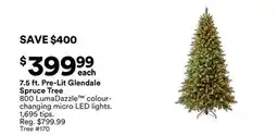 Michaels 7.5 ft. Pre-Lit Glendale Spruce Tree offer