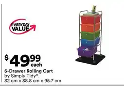 Michaels 5-Drawer Rolling Cart by Simply Tidy offer