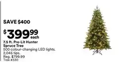Michaels 7.5 ft. Pre-Lit Hunter Spruce Tree offer