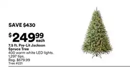 Michaels 7.5 ft. Pre-Lit Jackson Spruce Tree offer