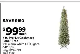 Michaels 7 ft. Pre-Lit Cashmere Pencil Tree offer