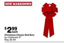 Michaels Christmas Classic red Bow by Celebrate It offer