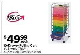 Michaels 10-Drawer Rolling Cart by Simply Tidy offer