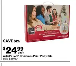 Michaels Artist's Loft Christmas Paint Party Kits offer
