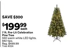 Michaels 7 ft. Pre-Lit Celebration Pine Tree offer