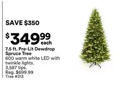Michaels 7.5 ft. Pre-Lit Dewdrop Spruce Tree offer