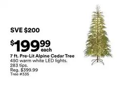 Michaels 7 ft. Pre-Lit Alpine Cedar Tree offer