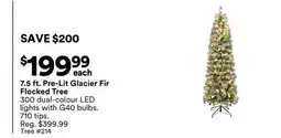 Michaels 7.5 ft. Pre-Lit Glacier Fir Flocked Tree offer