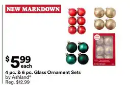 Michaels 4 pc. & 6 pc. Glass ornament Sets by Ashland offer