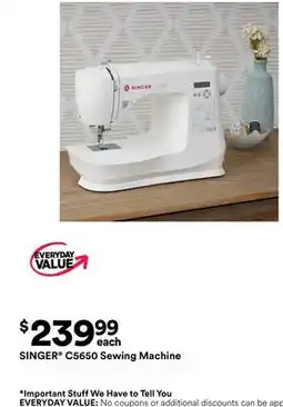 Michaels SINGER C5650 Sewing machine offer