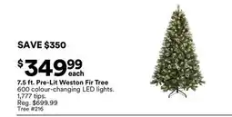 Michaels 7.5 ft. Pre-Lit Weston Fir Tree offer