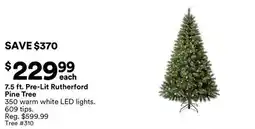 Michaels 7.5 ft. Pre-Lit rutherford Pine Tree offer