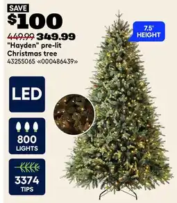 RONA Hayden pre-lit Christmas tree offer
