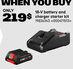 RONA 18-V battery and charger starter kit offer