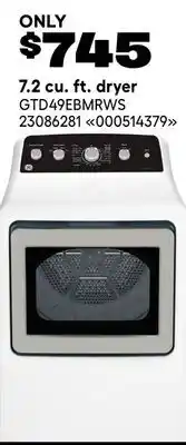 RONA GE 7.2 cu. ft. dryer offer
