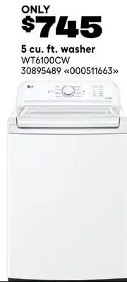 RONA LG 5 cu. ft. washer offer