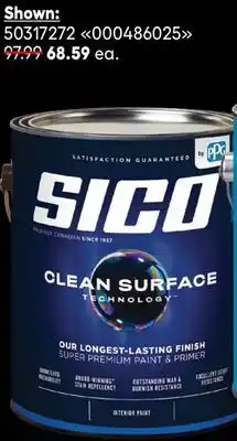 RONA 3.78-L cans of SICO Clean Surface interior paint offer
