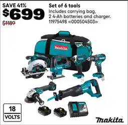RONA Makita Set of 6 tools offer