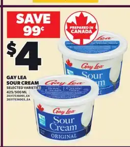 Loblaws GAY LEA SOUR CREAM offer