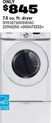RONA Samsung 7.5 cu. ft. dryer offer