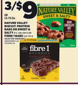 Loblaws NATURE VALLEY BISCUIT, PROTEIN BARS OR SWEET & SALTY 6'S, 148-210 G OR FIBRE 1 BARS 125-175 G offer