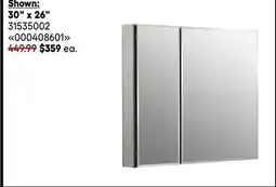 RONA 30 x 26 Medicine cabinets and LED mirrors offer