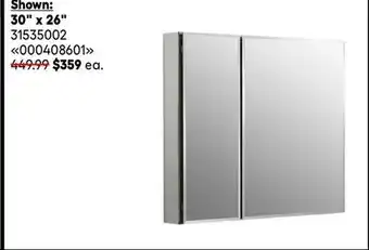 RONA 30 x 26 Medicine cabinets and LED mirrors offer