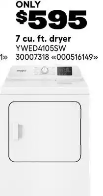 RONA Whirlpool 7 cu. ft. dryer offer
