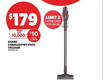 Loblaws SHARK CORDLESS PET STICK VACUUM offer