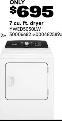 RONA 7 cu. ft. dryer offer