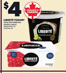 Loblaws LIBERTÉ YOGURT offer