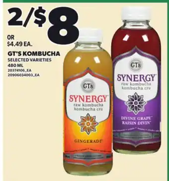 Loblaws GT'S KOMBUCHA, 480 ML offer