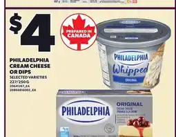 Loblaws PHILADELPHIA CREAM CHEESE OR DIPS,227/250 G offer