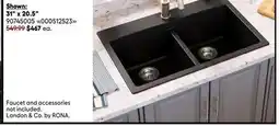 RONA LANDON&CO 31 x 20.5 Granite Kitchen Sinks offer