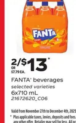 Loblaws FANTA BEVERAGES, 6x710 mL offer