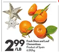 Longo's Fresh Stem and Leaf Clementines offer