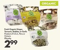 Longo's Fresh Organic Ginger, Turmeric, Shallots, or Garlic offer