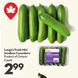 Longo's Fresh Mini Seedless Cucumbers offer