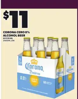 Loblaws CORONA CERO 0% ALCOHOL BEER, 6X330 ML offer