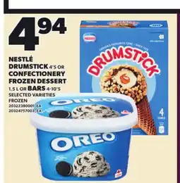 Loblaws NESTLÉ DRUMSTICK 4'S OR CONFECTIONERY FROZEN DESSERT 1.5 L OR BARS 4-10'S offer