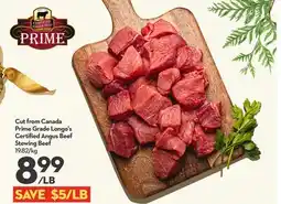 Longo's Cut from Canada Prime Grade Longo's Certified Angus Beef Stewing Beef offer
