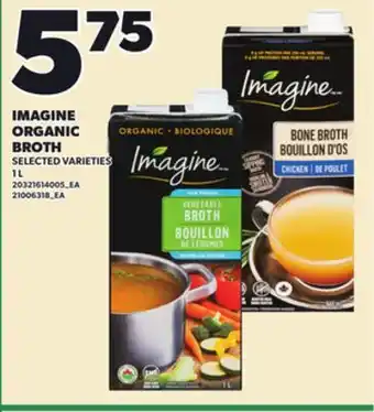 Loblaws IMAGINE ORGANIC BROTH, 1L offer
