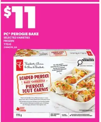 Loblaws PC PEROGIE BAKE, 770 G offer