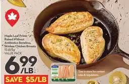 Longo's Prime Raised Without Antibiotics Boneless, Skinless Chicken Breasts offer