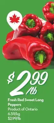 Longo's Fresh Red Sweet Long Peppers offer