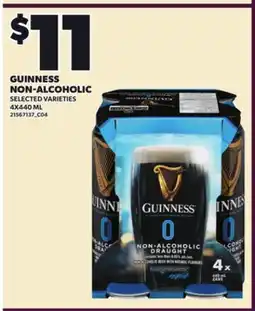 Loblaws GUINNESS NON-ALCOHOLIC, 4X440 ML offer